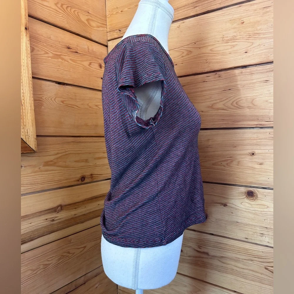 Brandy Melville Striped Baby Tee Red Blue Size Small Medium Retro Y2K Cute Ditsy - Picture 5 of 8